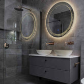 Espejo LED Redondo | Botón táctil | Luz blanca cálida - Reyze Seria Simetria Model 8